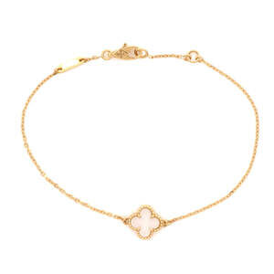 Van Cleef & Arpels Sweet Alhambra Bracelet 18K Yellow Gold and Mother of Pearl